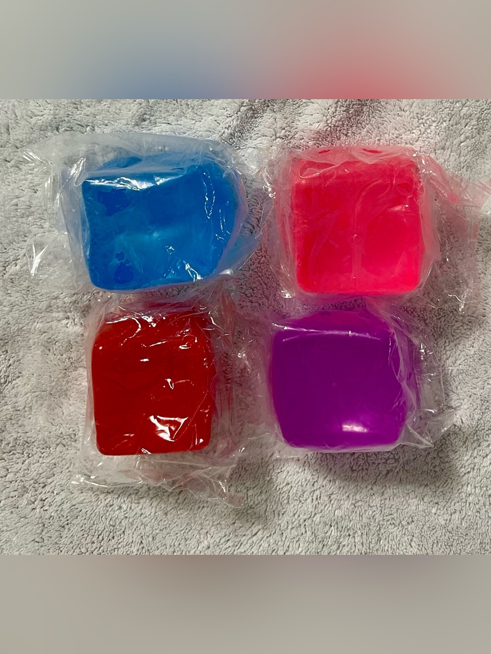 4 Pack Slow Rise Sugar Cubes - Blue, Pink, Red, Purple